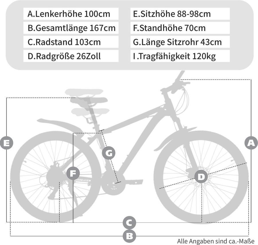 FloraGrace Mountainbike – 26 Inch Hardtail – 21 Versnellingen – Staal – Wit – Voor Dagelijks Gebruik En Offroad Ritten – Met Voorvorkvering En Schijfrem
