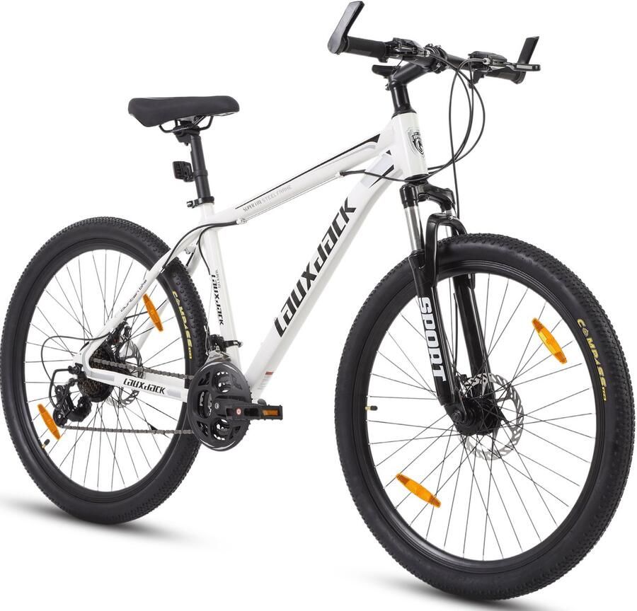 FloraGrace Mountainbike – Hardtail – 28 Inch – IJzer – Wit – Voor En – Voor Stad En Terrein – Met Voorvorkvering En Schijfrem