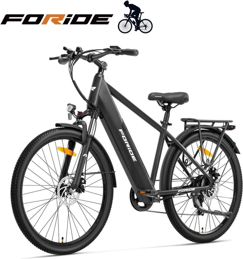 FORIDE Roamer 1 elektrische fiets met lage instap 250 W motor 36 V 13 Ah accu 27 5 inch banden maximale snelheid 25 km u maximaal bereik 100 km schijfrem vering met lockout Shi o 7 versnellingen - Foto 2