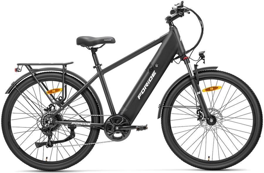 FORIDE Roamer 1 elektrische fiets met lage instap 250 W motor 36 V 13 Ah accu 27 5 inch banden maximale snelheid 25 km u maximaal bereik 100 km schijfrem vering met lockout Shi o 7 versnellingen