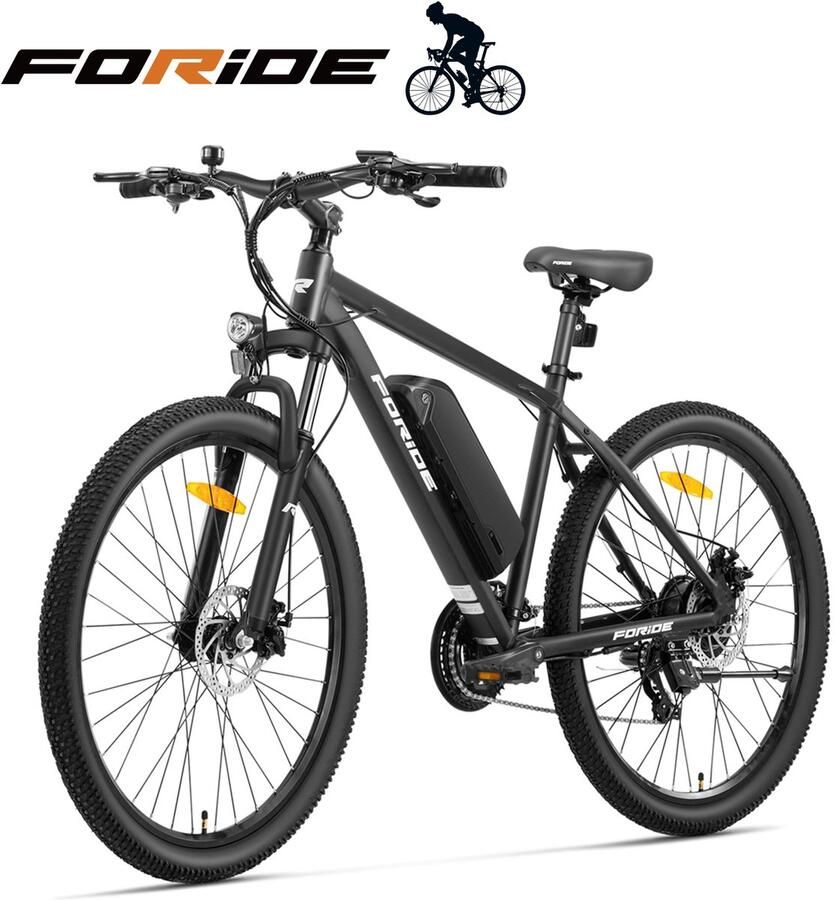 FORIDE Xtremer 1 elektrische fiets 250W motor 36V 13Ah accu 27 5 inch banden maximale snelheid 25 km u maximaal bereik 100 km schijfrem en e-brake vering met lockout Shi o 21-speed