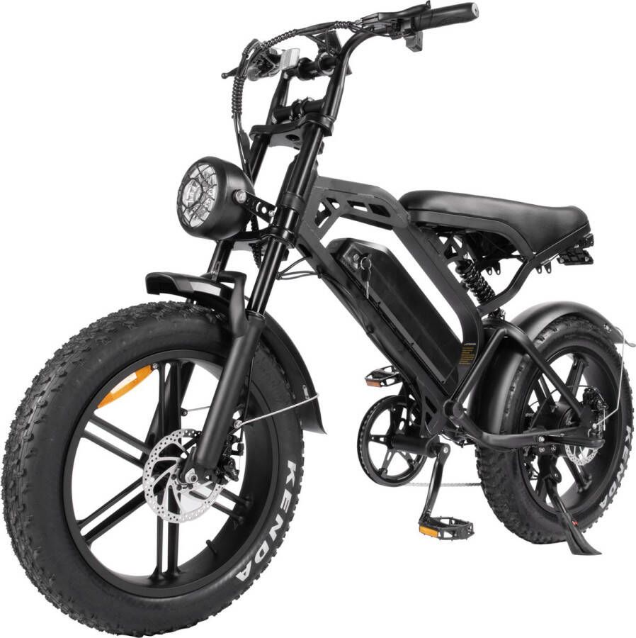 Funstar Fatbike OUXI V20 [Nieuwste 2024 Model] E bike Hydraulische Rem Bluetooth Met Extra remblokje Zwart Elektrische Fatbike E-Fatbike 7 versnellingen