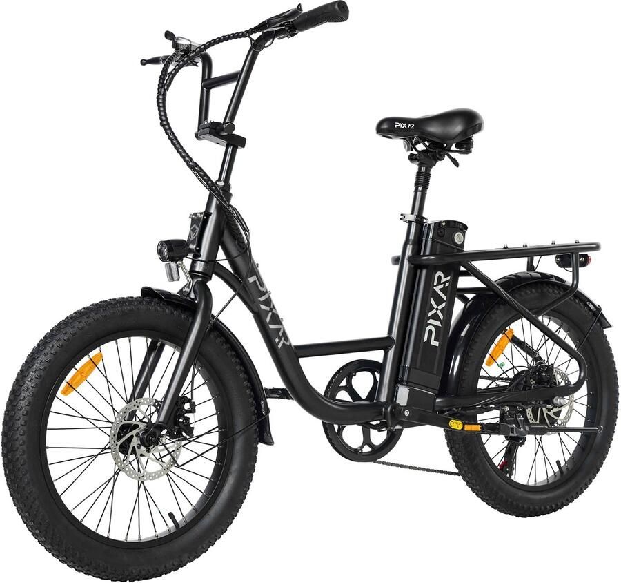 Galaxy Fun 20 inch fat tire elektrische fiets – 36V 250W motor – 36V 10 4Ah EVE accu – Shi o 7 versnellingen – schijfrem – voorvorkvering – actieradius 50 km – maximale snelheid 25 km u – met voor- en achterlichten – draagvermogen 120 kg-Zilver