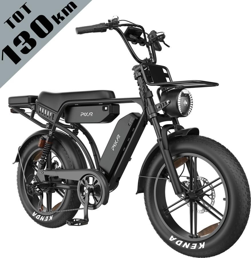 Galaxy M9 Elektrische Fatbike 20 x 4.0 Inch Tot 130 km Bereik Dubbele 35Ah EVE Accu 250W Motor Shi o 7 Versnellingen Hydraulische Schijfrem Voor- en Achtervering LCD Display met NFC-zwart