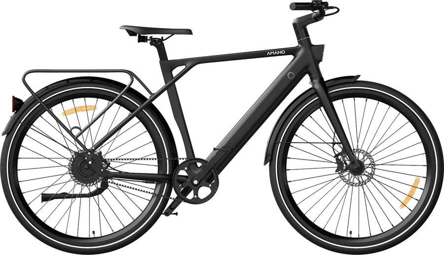 Galaxy S900 Lichtgewicht Elektrische Fiets 28 inch 360Wh Samsung Accu 85-100 km Bereik Carbon Riemaandrijving Single Speed ZOOM Hydraulische Rem Aluminium Voorvork TFT Display-zwart