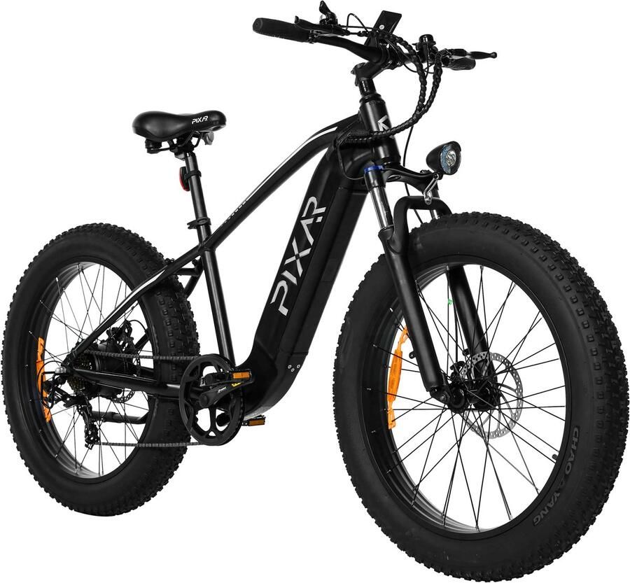 Galaxy Space Elektrische Fatbike 26x4.0 Inch Tot 100 km Actieradius 960Wh EVE Accu 250W Naafmotor Mechanische Schijfrem - Shi o 7 Versnellingen -Voorvorkvering- LCD Display-zwart