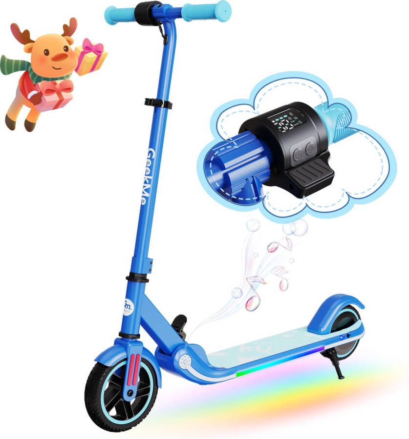 Geekme Elektrische step kinderen Verlichting 16 km u max 50 kg Bluetooth Blauw
