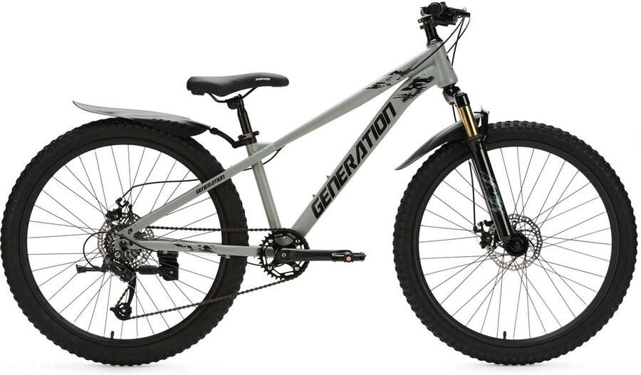 Generation Fietsen Generation X8 Mountainbike 26 inch Grijs met Spatborden
