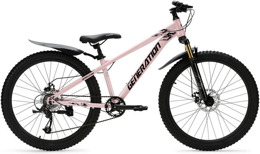 Generation Fietsen Generation X8 Mountainbike 26 inch Lichtroze met Spatborden
