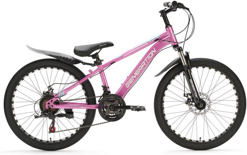 Generation Fietsen Generation M-760 mountainbike 24 inch – Roze met spatborden