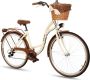 Goetze Style Vintage retro stadsfiets damesfiets hollandwiel 28 inch aluminium wielen diepe instap terugtraprem mand met bekleding - Thumbnail 2