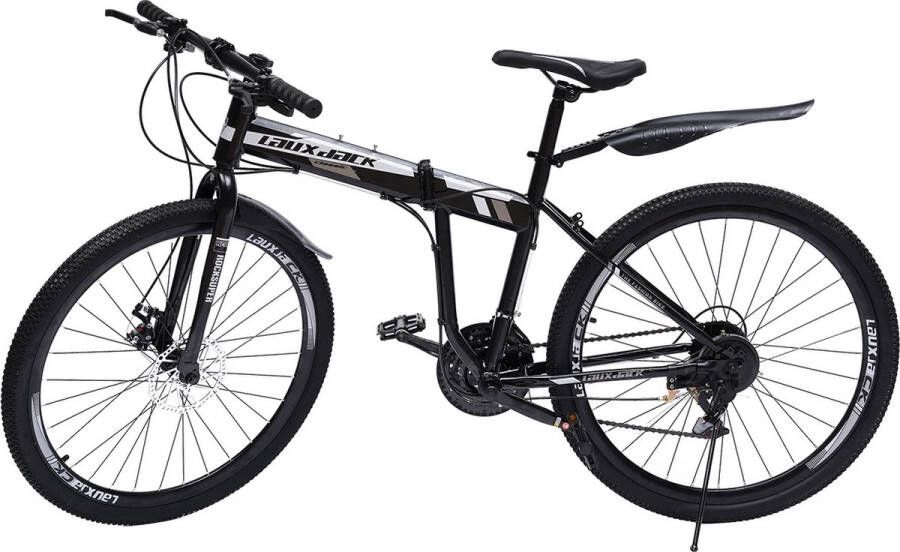 Gran Vida Mountainbike Opvouwbaar 26 21 Snelheden Zwart Rood Koolstofstaal