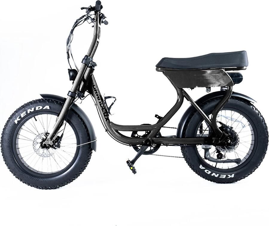 Grandeux Xcite Elektrische Fatbike 20 inch 250W motor Actieradius tot 80 km 7 versnellingen Hydraulische schijfrem 480Wh accu Zwart