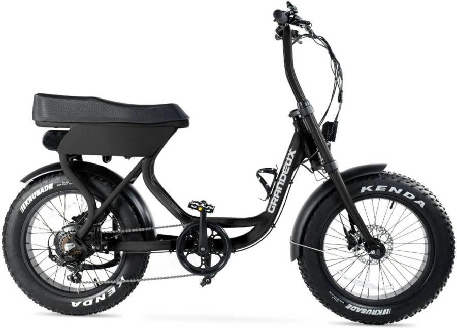 Grandeux Xcite Elektrische Fatbike Lage Instap Inclusief Bekerhouder 20 Inch 250W Motor 7 Versnellingen 50 km Actieradius Hydraulische Schijfrem Zwart