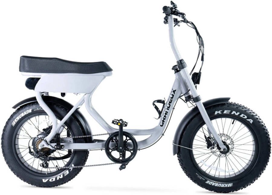 Grandeux Xcite Elektrische Fatbike Lage Instap Inclusief Bekerhouder 20 Inch 250W Motor 7 Versnellingen 50 km Actieradius Hydraulische Schijfrem Grijs