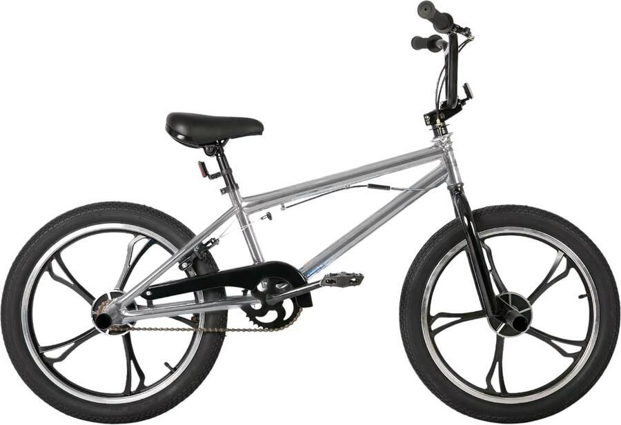 Happiq BMX-fiets – Voor kinderen 5-12 jaar – 360° rotor freestyle single speed – 51 cm zilver