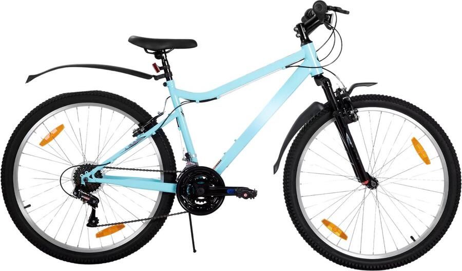 Happiq Dames mountainbike 66 cm – Voor recreatief en sportief gebruik op terrein – Met 18 versnellingen en V-brake voor- en achter – Groen aluminium frame