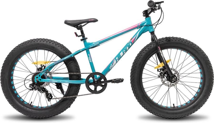Happiq Kinder Mountainbike 61 cm – Voor Kinderen vanaf 5 Jaar – 7 Versnellingen – Dubbele Schijfrem – Fat Tire Kinderfiets – Groen