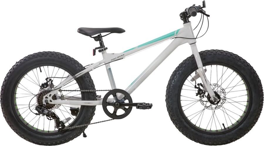 Happiq Kinder Mountainbike 66 cm – Voor Kinderen vanaf 5 Jaar – 7 Versnellingen – Dubbele Schijfrem – Fat Tire Kinderfiets – Wit