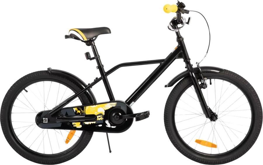 Happiq Kinderfiets – Voor jongens 3-9 jaar – Met stabilisatoren handrem en terugtraprem – 30-51 cm zwart