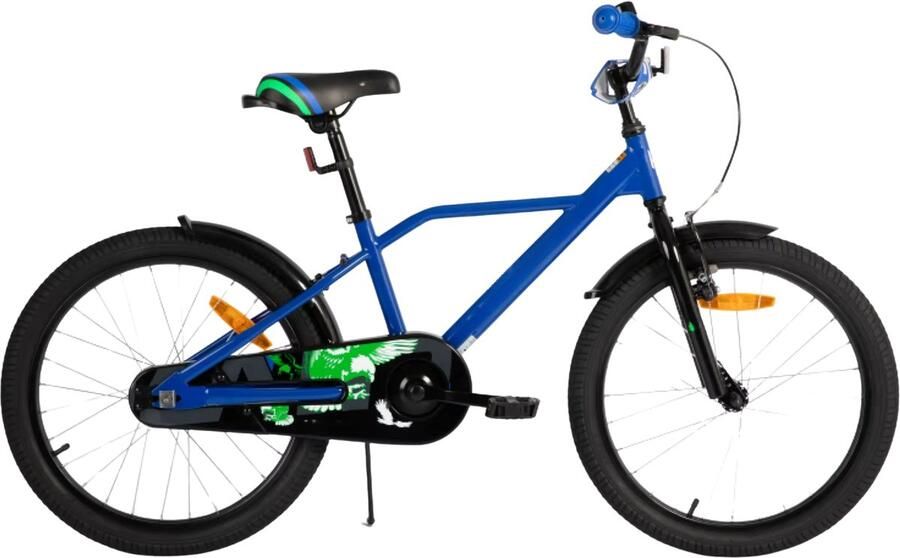 Happiq Kinderfiets – Voor jongens 3-9 jaar – Met stabilisatoren handrem en terugtraprem – 30-51 cm blauw
