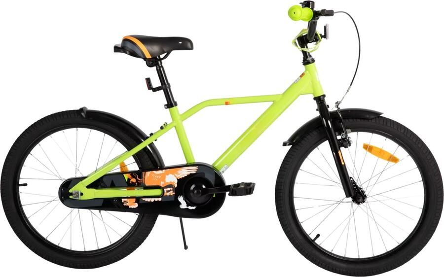 Happiq Kinderfiets – Voor jongens 3-9 jaar – Met stabilisatoren handrem en terugtraprem – 30-51 cm groen