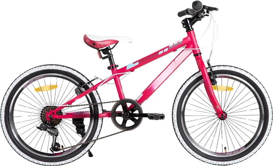 Happiq Kinderfiets – Voor kinderen 7-12 jaar – Mountainbike 1 of 7 versnellingen – 51-61 cm rood
