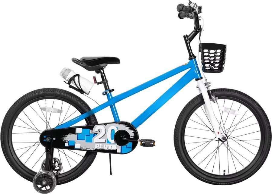 Happiq Kinderfiets – Voor kinderen van 3-12 jaar – Met oplichtende zijwieltjes – Blauw 46 cm