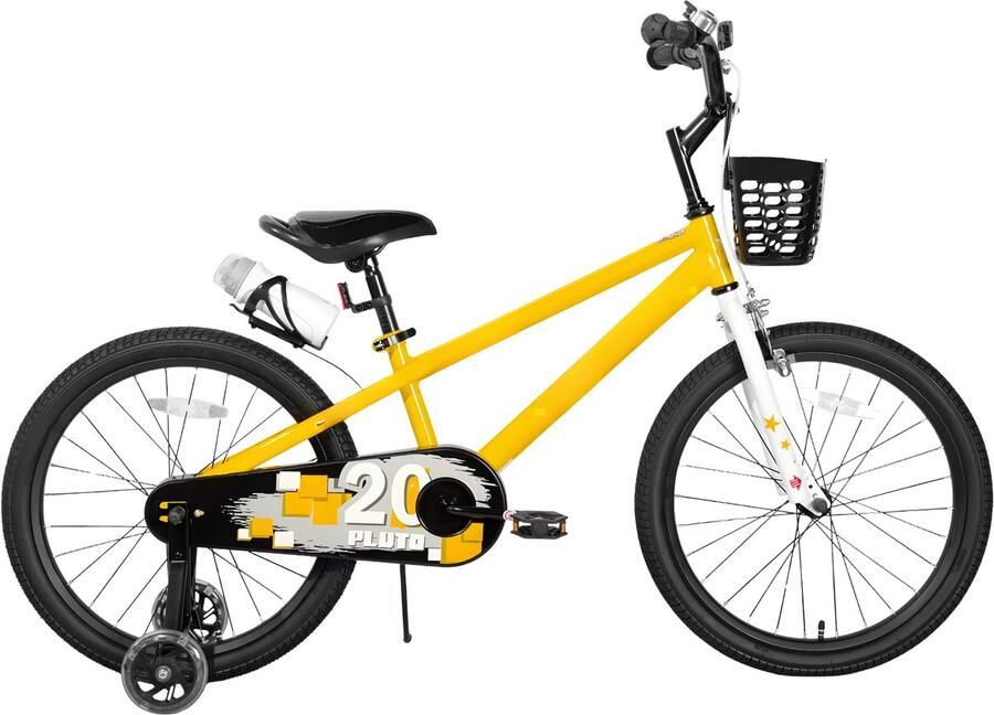 Happiq Kinderfiets – Voor kinderen van 3-12 jaar – Met oplichtende zijwieltjes – Oranje 51 cm