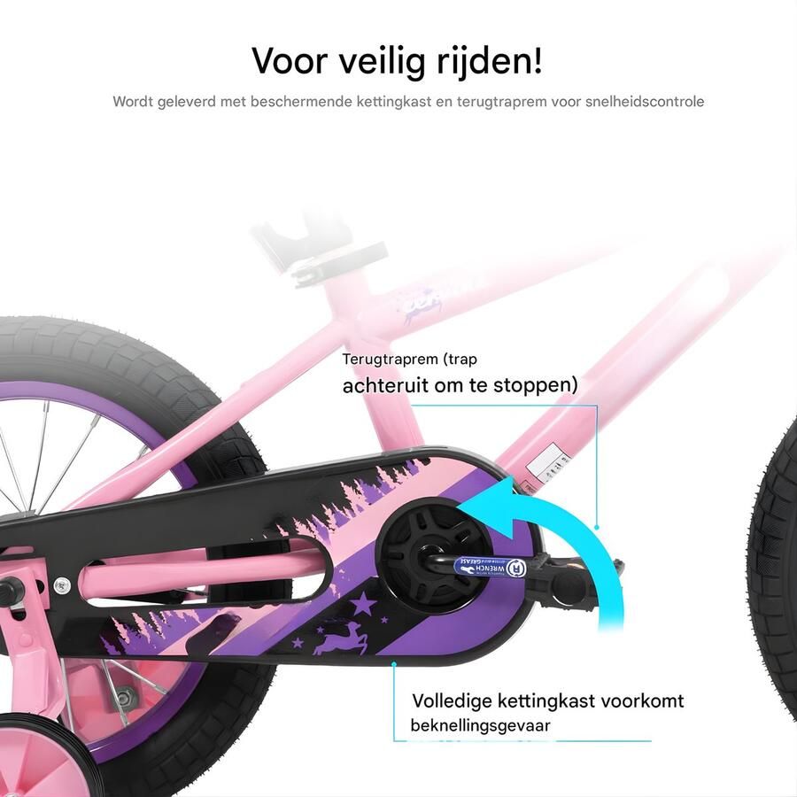 Happiq Kinderfiets – Voor meisjes van 3–10 jaar – Met zijwieltjes kettingbeschermer en mandje – 36 cm 41 cm 51 cm wielen blauw
