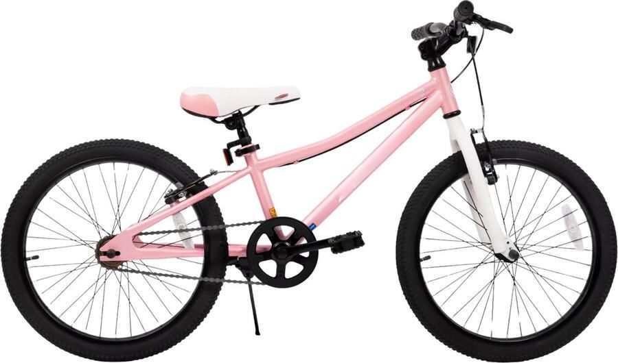 Happiq Kindermountainbike – Voor en – Single Speed dubbele handrem en standaard – Roze 51 cm