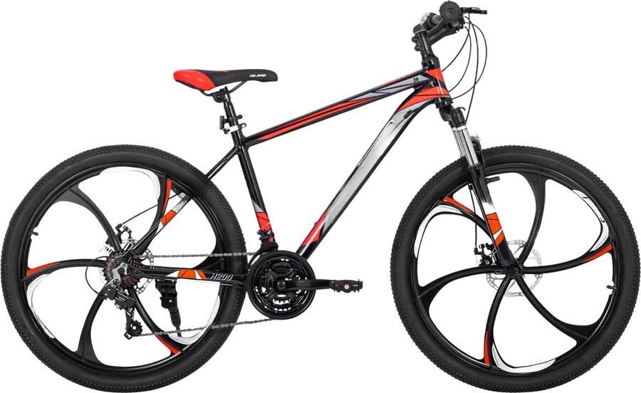 Happiq Mountainbike 66 cm – Voor en – 21 Versnellingen – Dubbele Mechanische Schijfrem – Aluminium Frame met Spatborden – Zwart