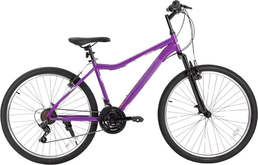 Happiq Mountainbike – Voor dames – 21 versnellingen stalen frame verende vork – 66 cm wielen paars