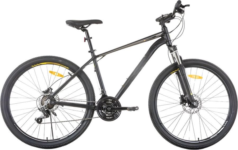 Happiq Mountainbike – Voor heren – 21 versnellingen hydraulische schijfremmen vergrendelbare verende vork 27 5 inch (70 cm) wiel – Black1-21