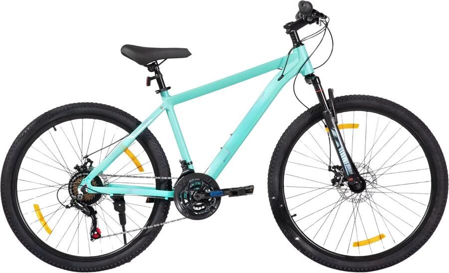 Happiq Mountainbike – Voor en – Hardtail 21 versnellingen schijfrem – 66 cm 70 cm wielen groen aluminium frame