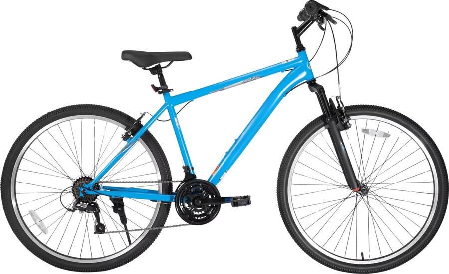 Happiq Mountainbike – Voor en – Hardtail 21 versnellingen V-brake – 66 cm 70 cm wielen blauw hoogwaardig stalen frame