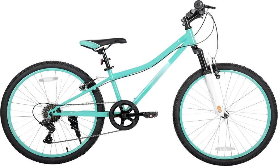 Happiq Mountainbike – Voor kinderen en – Voorverende vork kinderfiets – Groen 61 cm