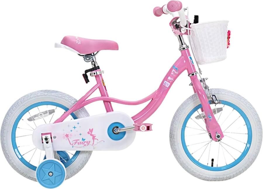Happiq Peuter- en Kinderfiets 30 cm – Voor Meisjes van 2–9 Jaar – Zijwieltjes Handrem en Mand – Peuterfiets – Roze