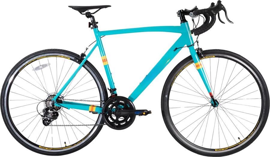 Happiq Racefiets – Voor heren – 14 versnellingen racefietsstijl – Aluminium Groen Maat L (53–57 cm)