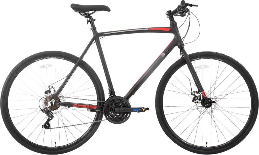 Happiq Racefiets – Voor en – Lichtgewicht aluminium 14 versnellingen – 71 cm wielen zwart maat M geschikt voor stadswoon-werkverkeer en fitness