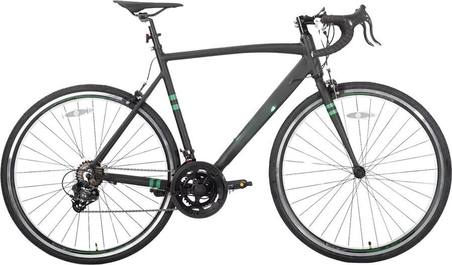 Happiq Racefiets – Voor heren racegebruik – Aluminium frame Shimano 14 versnellingen – Zwart maat S (53 cm)