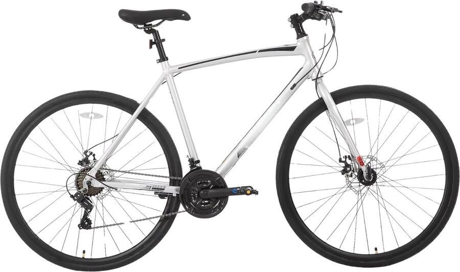 Happiq Racefiets – Voor volwassenen – 14 versnellingen lichtgewicht aluminium frame geschikt voor stadswoon-werkverkeer en fitness – Zilver M 700c