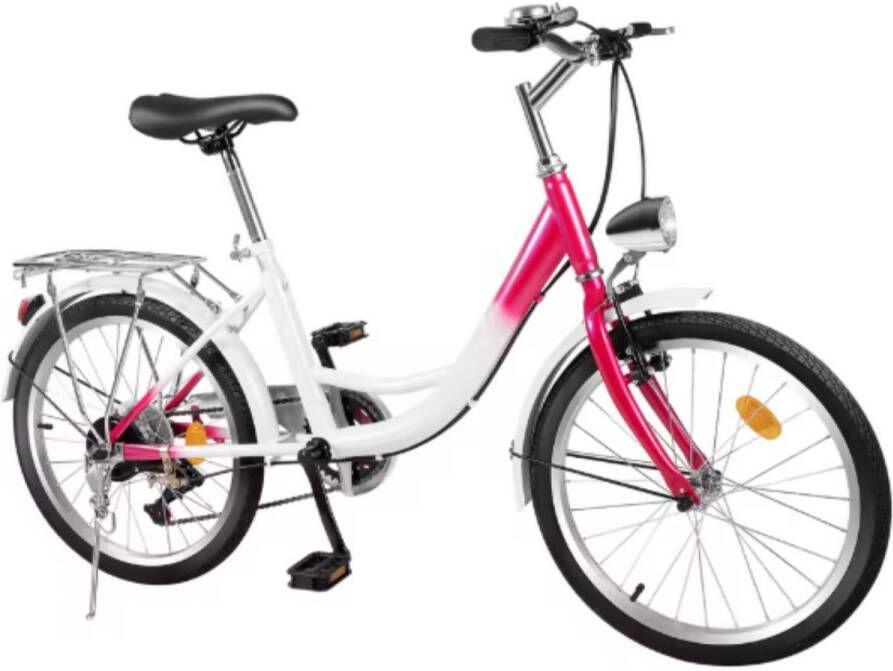 Happiq Kinderfiets Fioren Rosaline 20 inch 6 versnellingen Roze Voor meisjes Peuterfiets Verstelbaar in hoogte