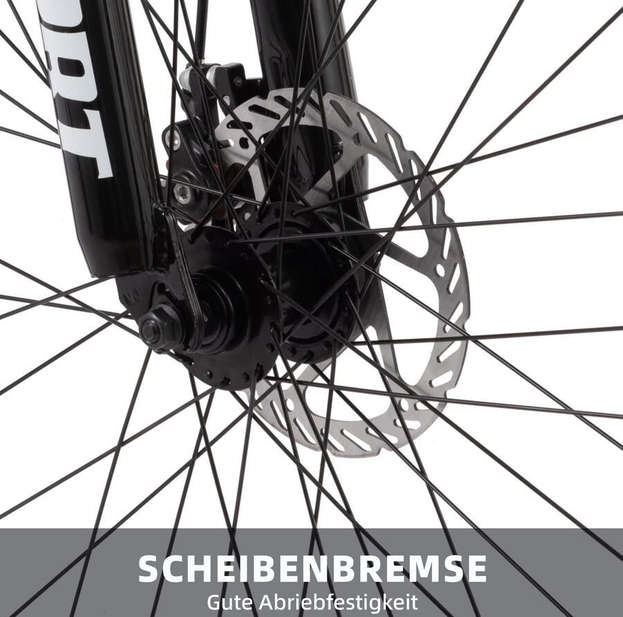 HAUSS SPOLE Mountainbike 26 Inch 21 Versnellingen Met Voorvorkvering Stalen Frame Wit Voor Dagelijks Gebruik En Offroad Ritten