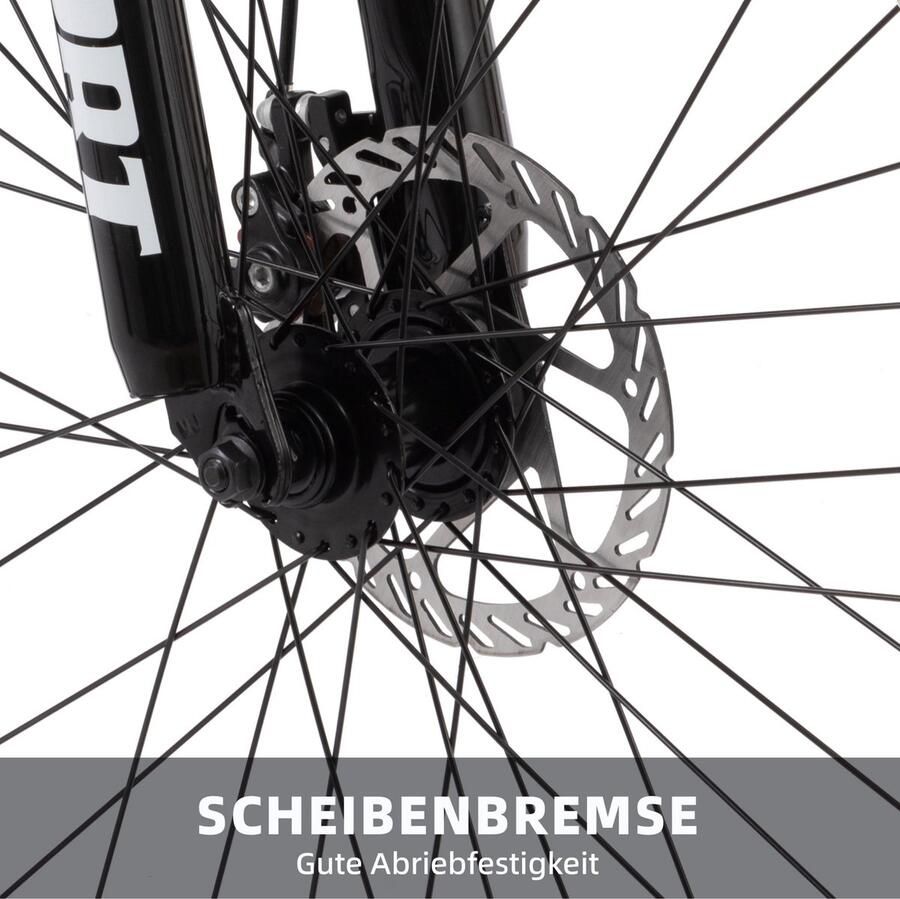 HAUSS SPOLE Mountainbike – 28 Inch – 21 Versnellingen Met Kettingschakeling – IJzer – Wit – Met Schijfrem En Voorvorkvering