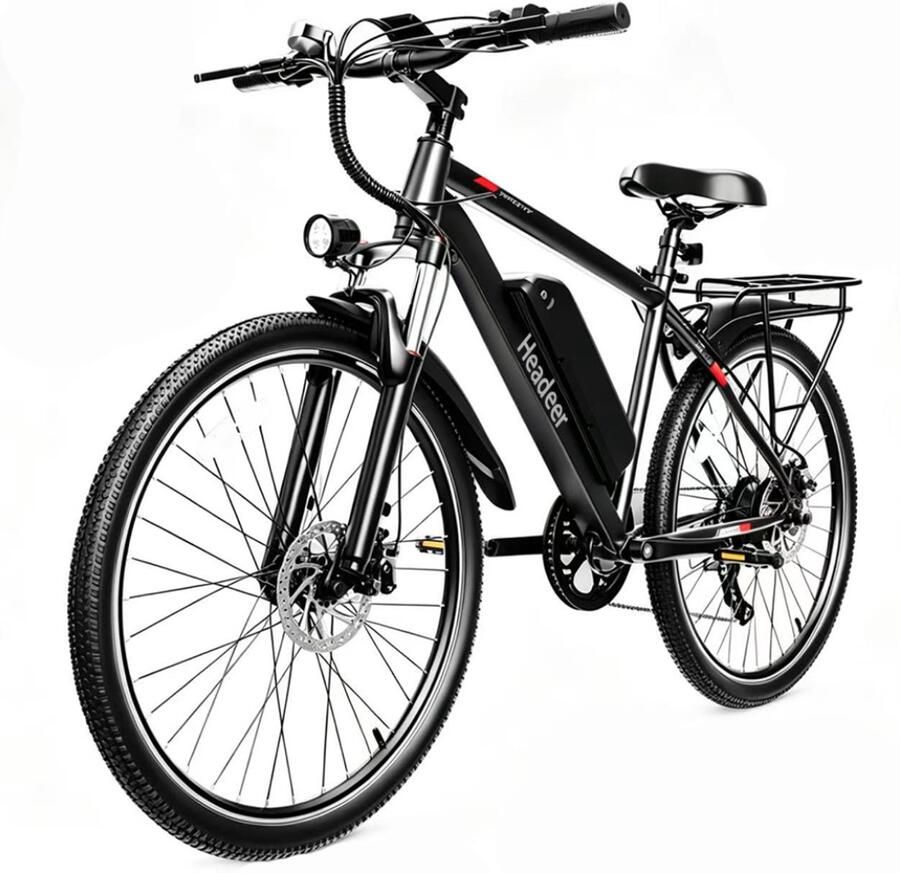 Headeer BK1350 E-bike 26 inch 56km actieradius 350W motor 48V 13.5Ah accu Topsnelheid 25 km u Zwart