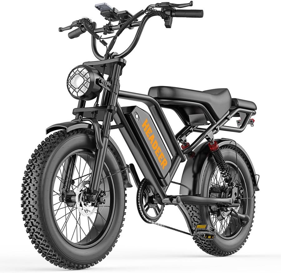 Headeer BK20 E-bike 25 km u 20inch 45km actieradius 750W motor 48V20Ah accu zwart