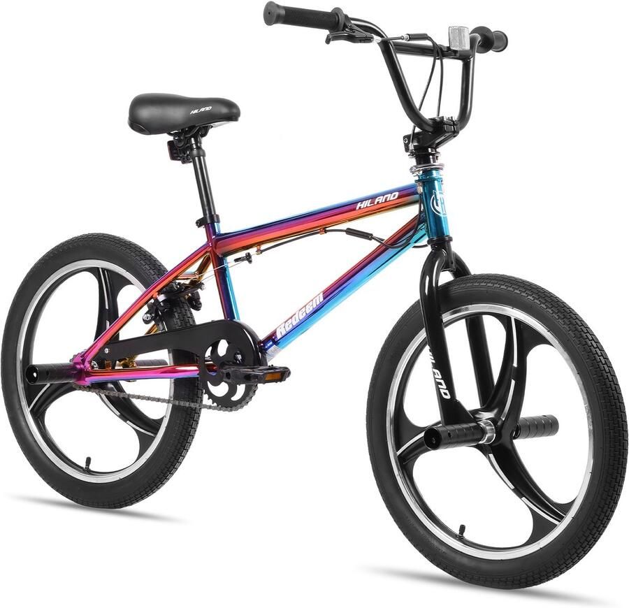 Hiland 20 Inch Freestyle BMX Fiets 3 Spaken (Mag Wheels) 360 Graden Rotor Inclusief 4 Pegs & (meer dan 7) jaar)