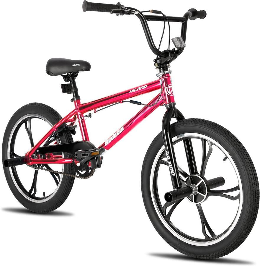 Hiland 20 Inch Freestyle BMX Fiets 5 Spaken (Mag Wheels) 360 Graden Rotor Inclusief 4 Pegs & (meer dan 7)