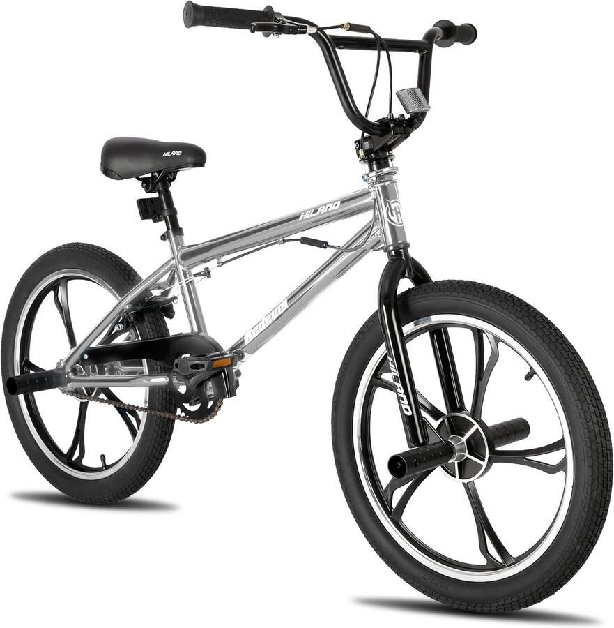 Hiland 20 Inch Freestyle BMX Fiets 5 Spaken (Mag Wheels) 360 Graden Rotor Inclusief 4 Pegs & (meer dan 7)